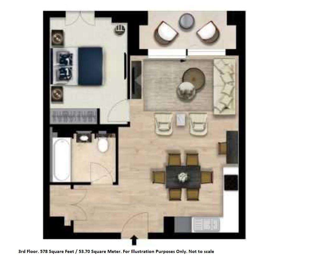 1 bedroom flat to rent - floorplan