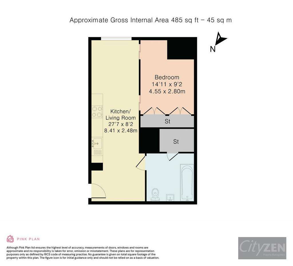 1 bedroom flat to rent - floorplan