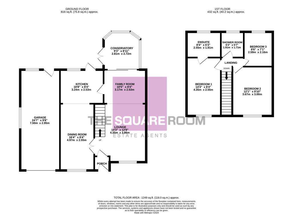 3 bedroom semi-detached house for sale - floorplan