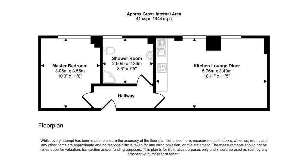 1 bedroom flat for sale - floorplan