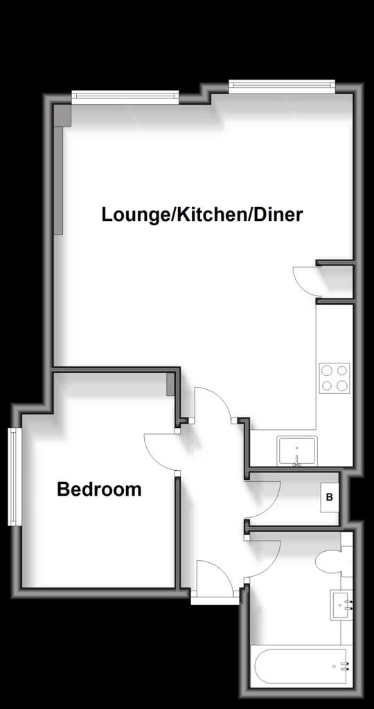 1 bedroom ground floor flat for sale - floorplan