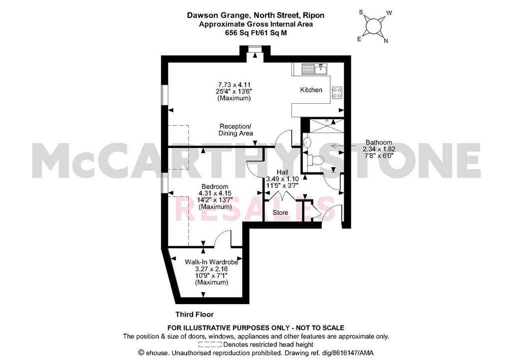 1 bedroom flat for sale - floorplan