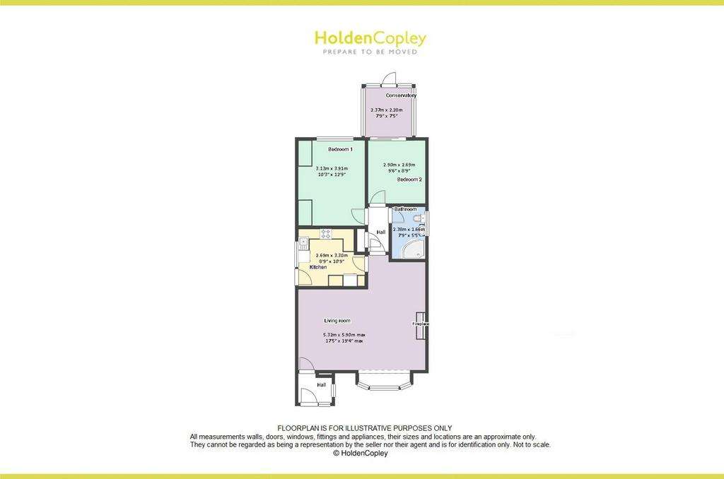 2 bedroom detached bungalow for sale - floorplan