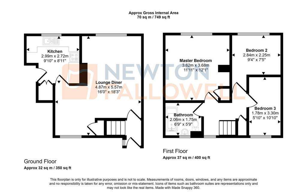 3 bedroom end of terrace house for sale - floorplan