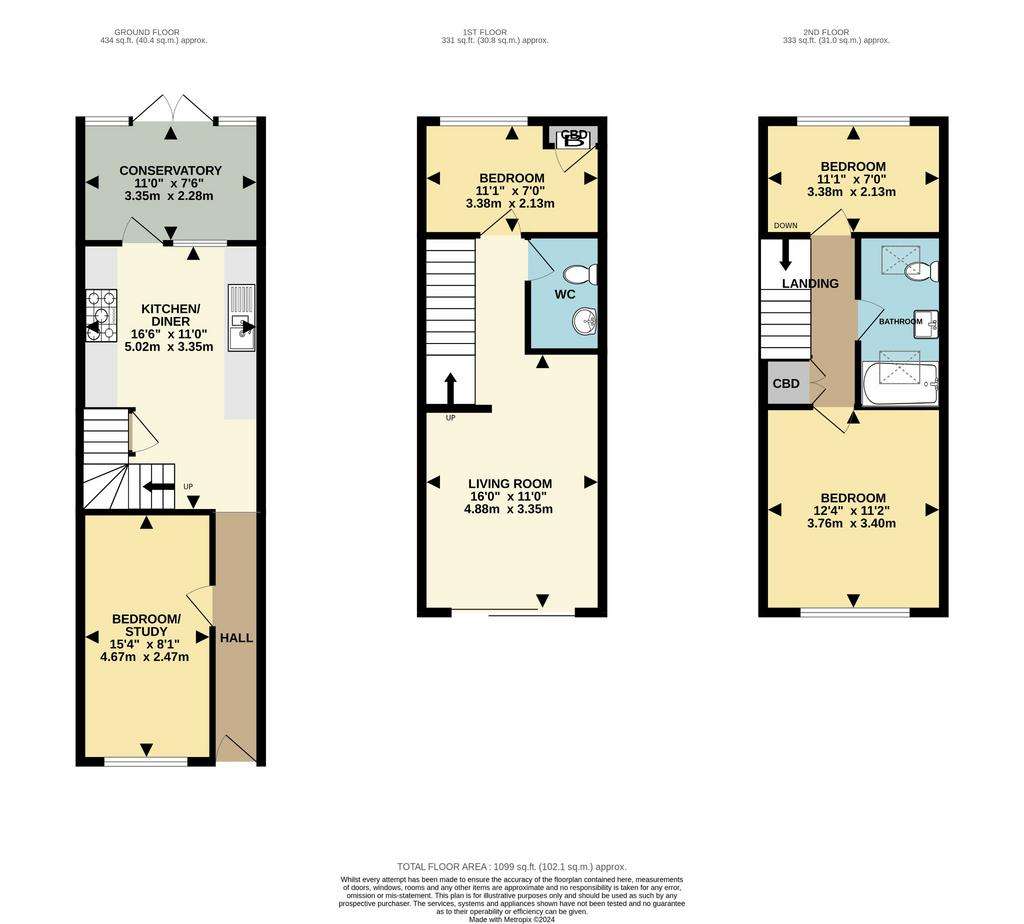 3 bedroom town house for sale - floorplan