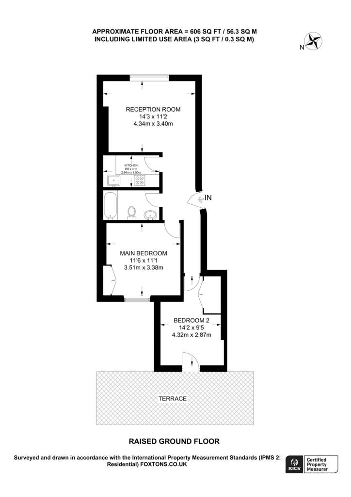 2 bedroom flat to rent - floorplan