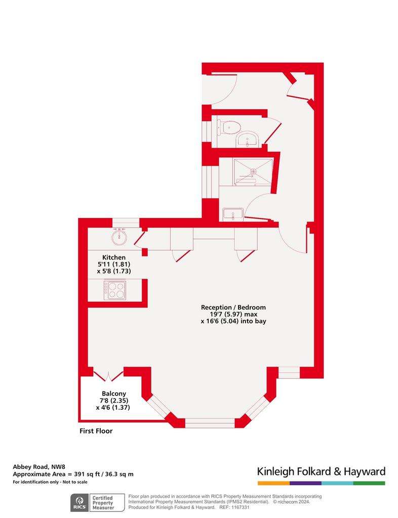 Studio flat for sale - floorplan