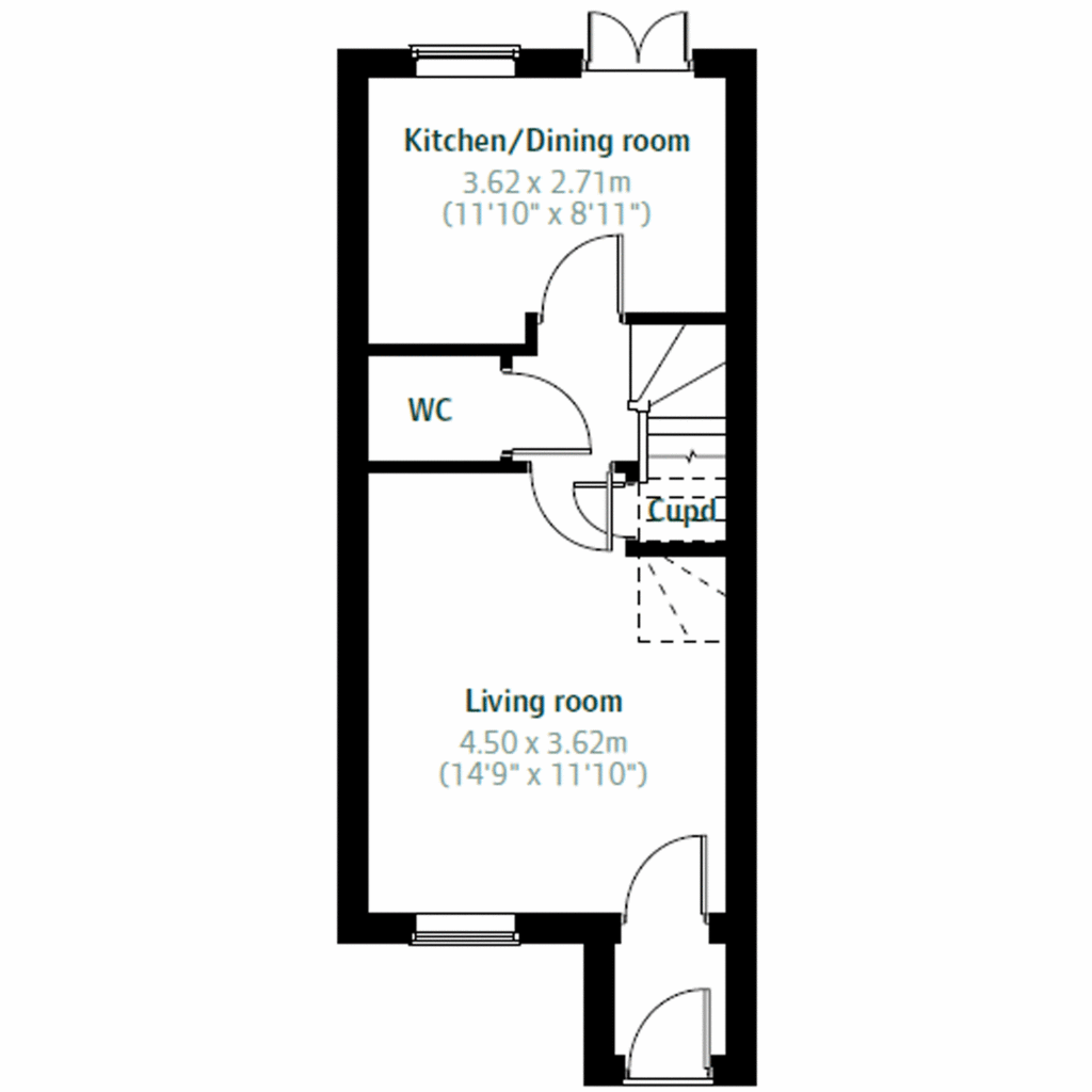 3 bedroom end of terrace house for sale - floorplan