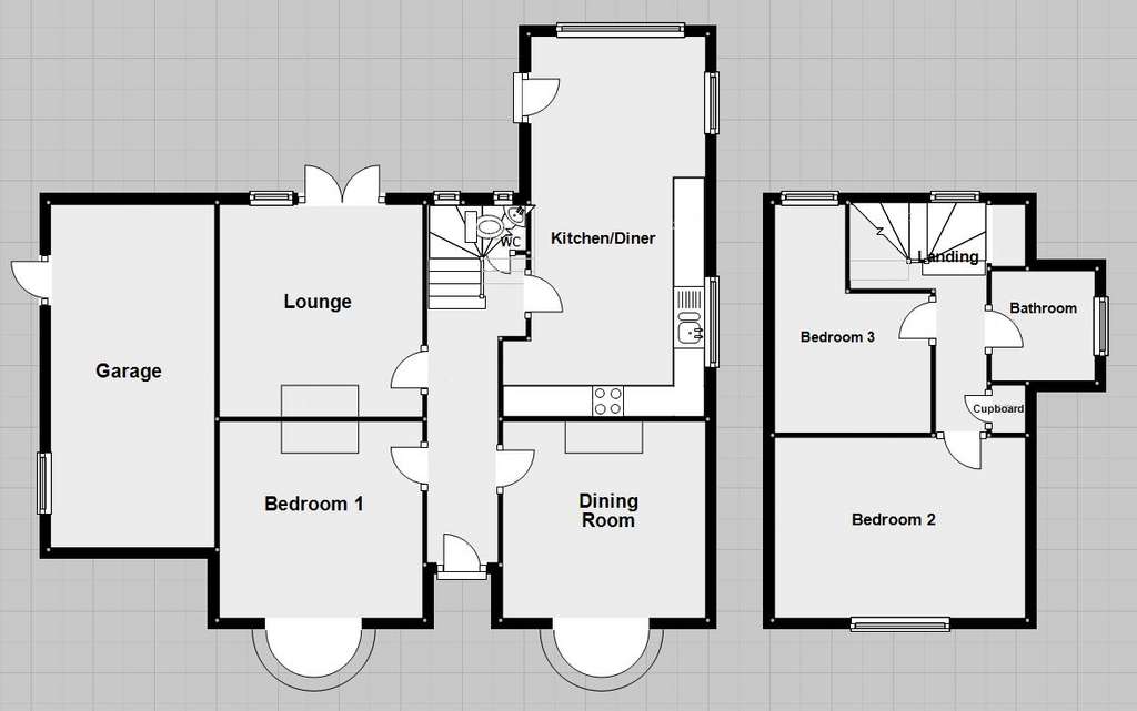 3 bedroom detached house for sale - floorplan