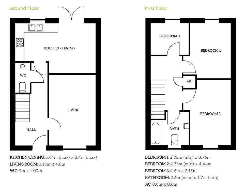 3 bedroom detached house for sale - floorplan