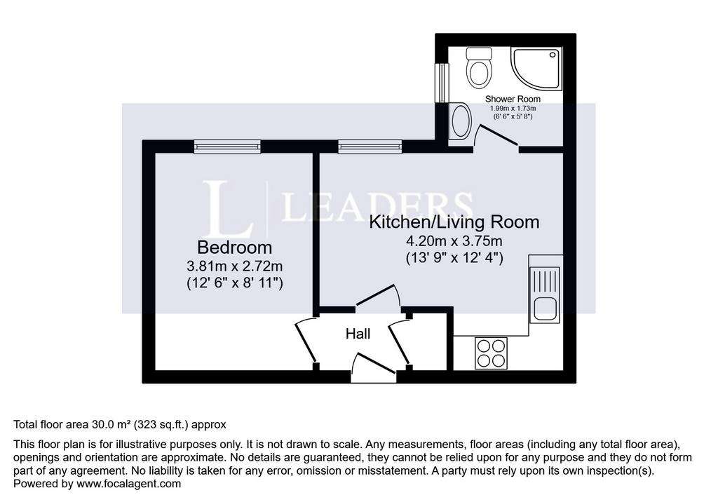 1 bedroom flat to rent - floorplan