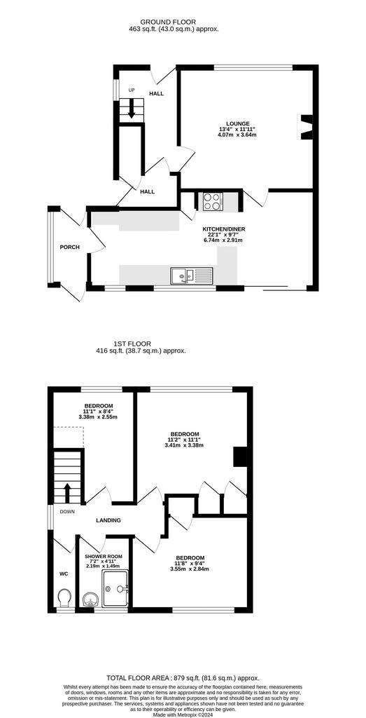 3 bedroom semi-detached house for sale - floorplan