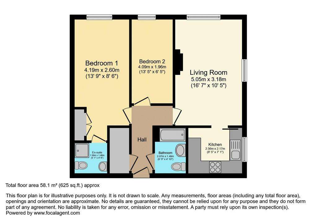 2 bedroom flat for sale - floorplan