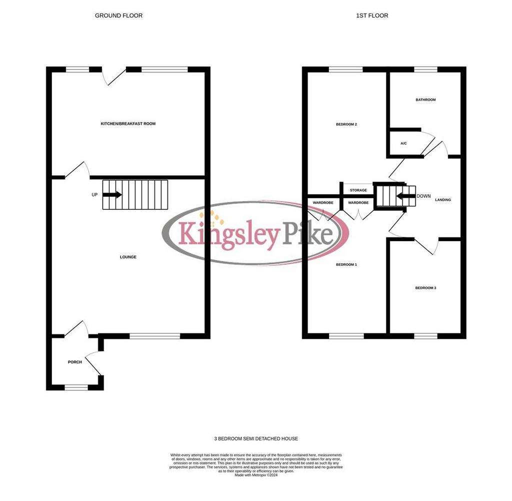 3 bedroom semi-detached house for sale - floorplan