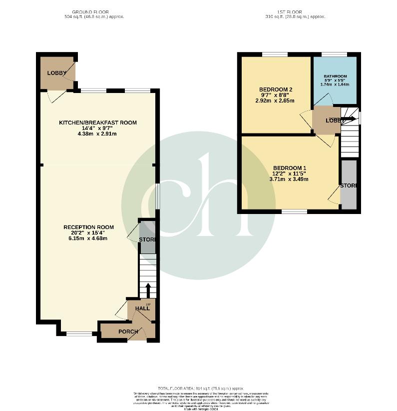 2 bedroom property for sale - floorplan