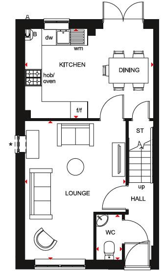 3 bedroom semi-detached house for sale - floorplan