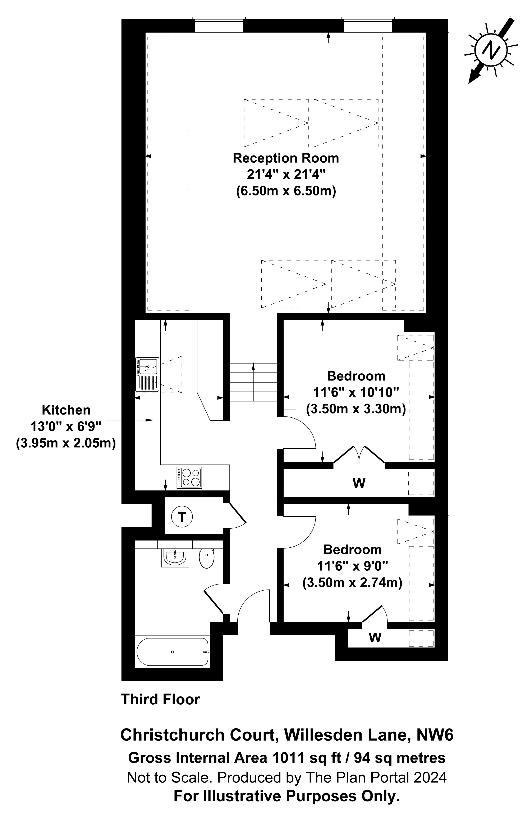 2 bedroom flat for sale - floorplan