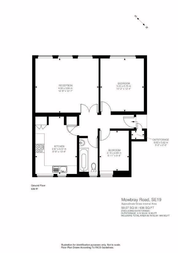 2 bedroom maisonette for sale - floorplan