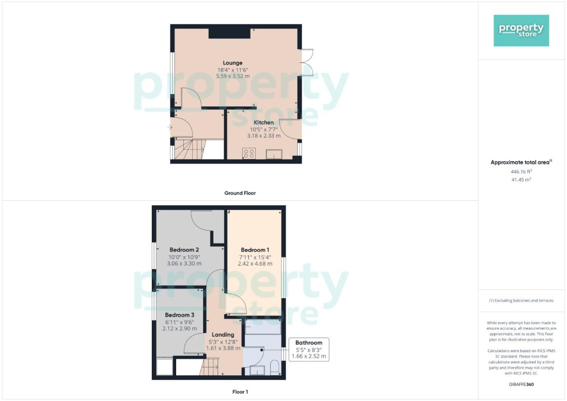 3 bedroom end of terrace house for sale - floorplan