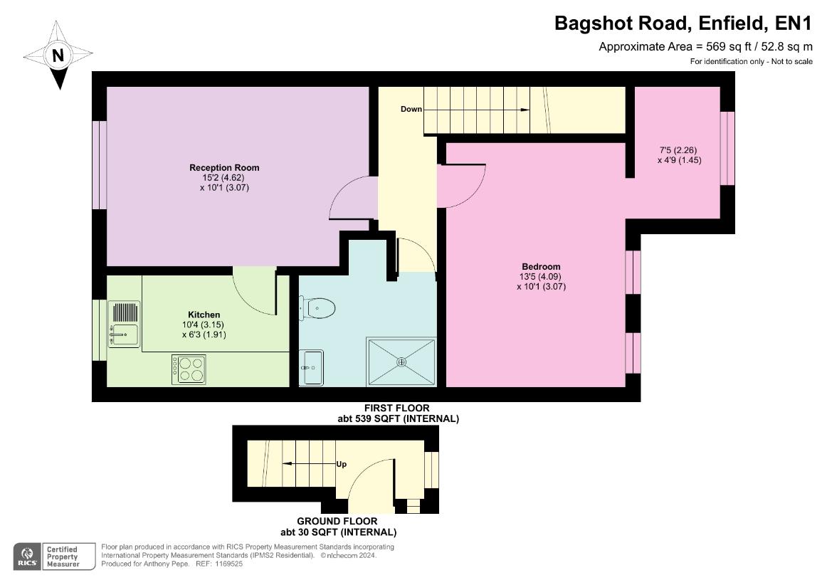 1 bedroom maisonette for sale - floorplan