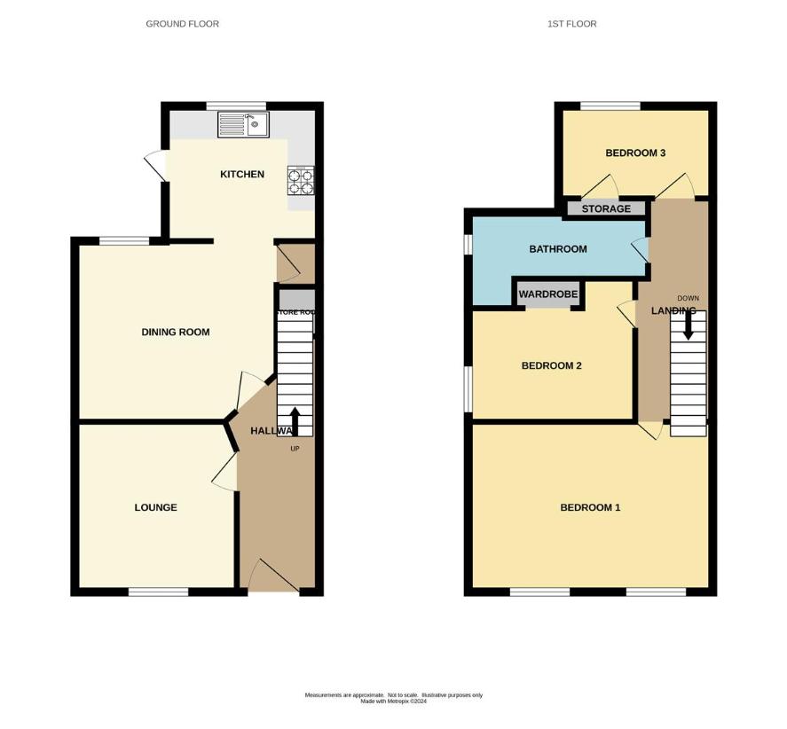 3 bedroom end of terrace house for sale - floorplan