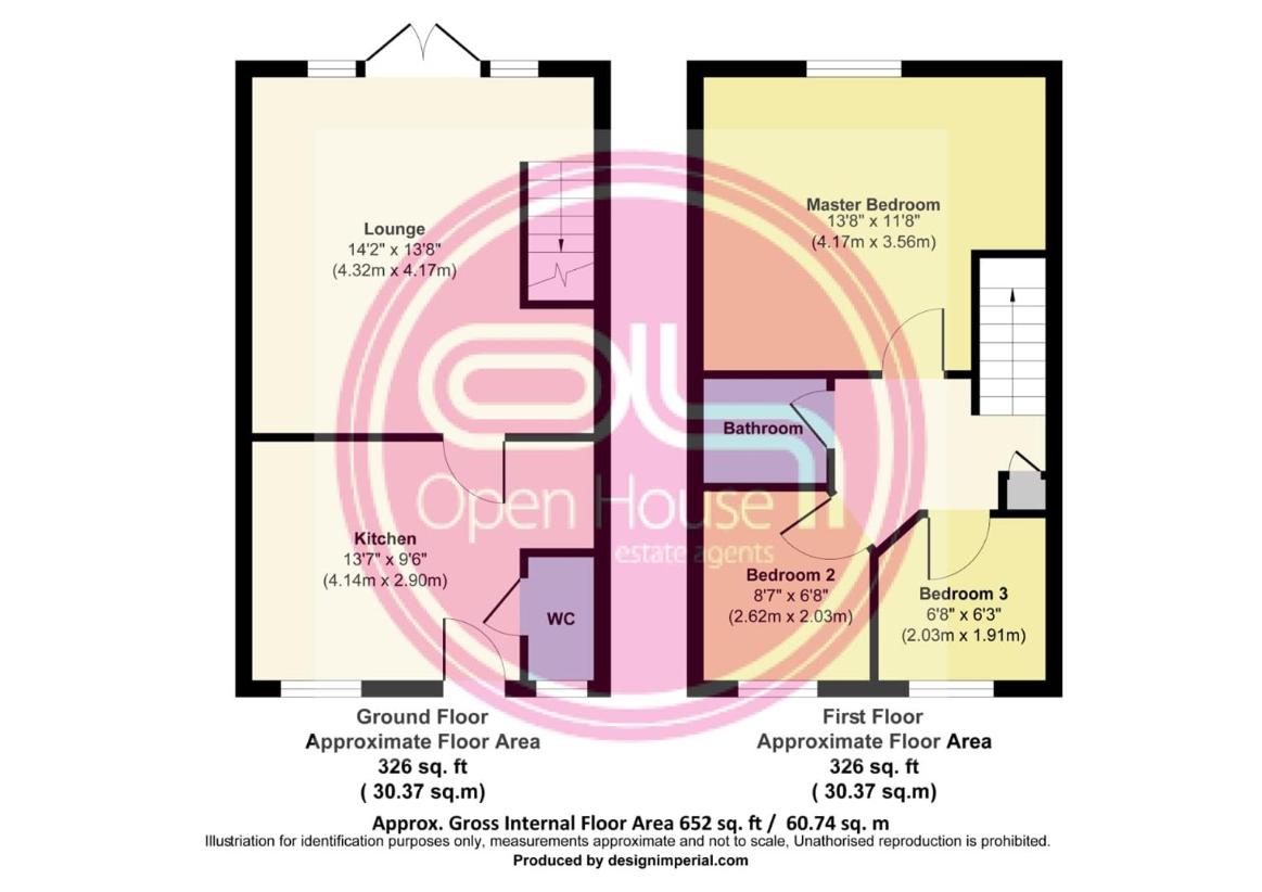 3 bedroom terraced house for sale - floorplan