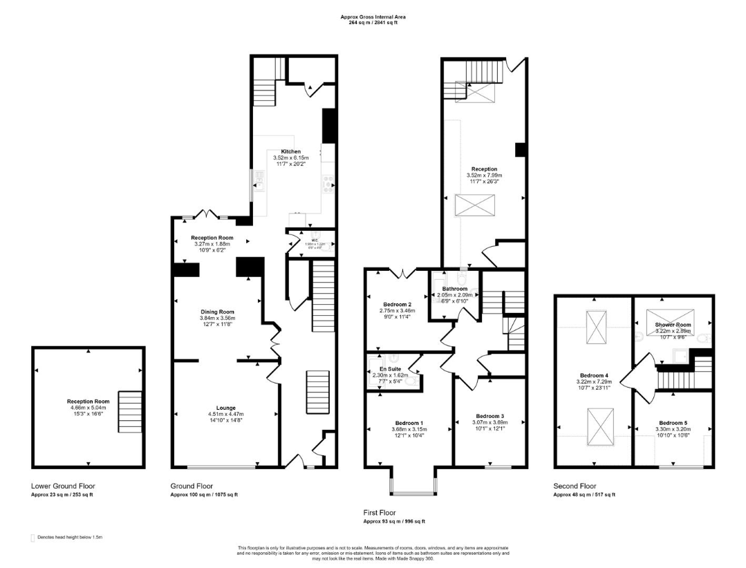 5 bedroom town house for sale - floorplan