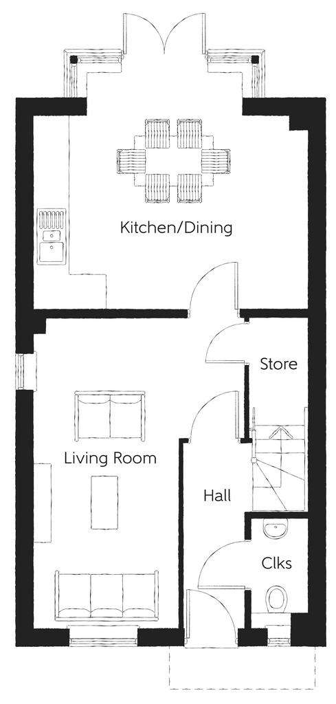 3 bedroom semi-detached house for sale - floorplan