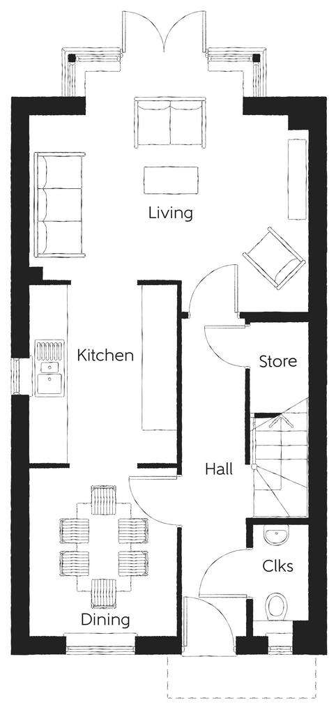 3 bedroom semi-detached house for sale - floorplan