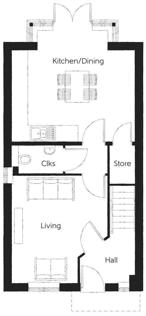 3 bedroom semi-detached house for sale - floorplan