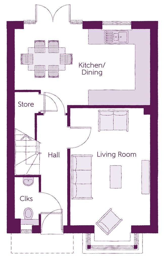 3 bedroom semi-detached house for sale - floorplan