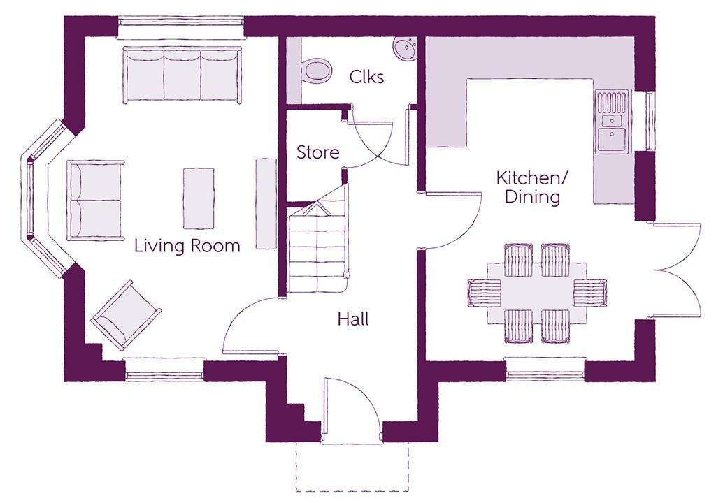 3 bedroom semi-detached house for sale - floorplan