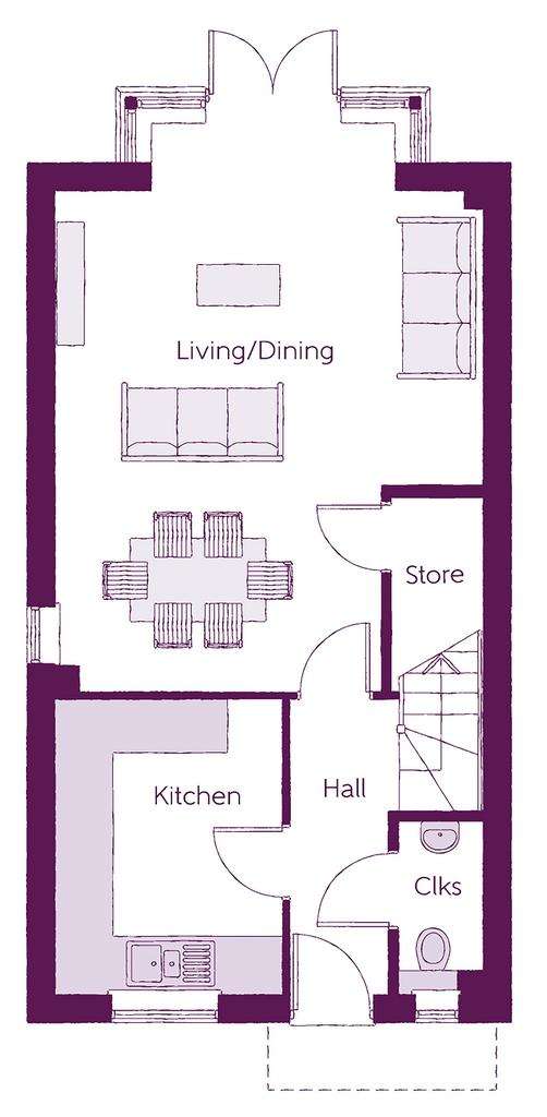 3 bedroom terraced house for sale - floorplan