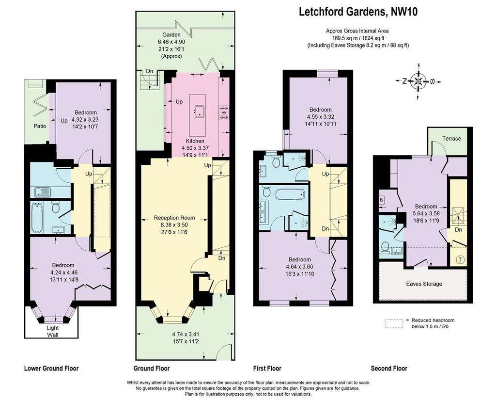 5 bedroom terraced house for sale - floorplan