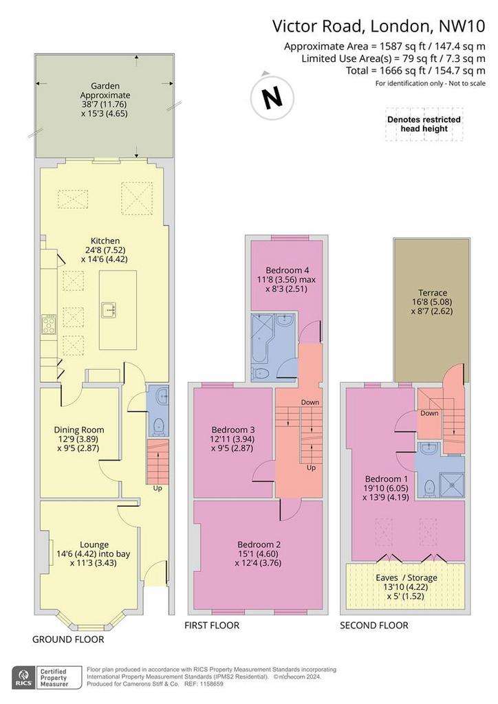 4 bedroom terraced house for sale - floorplan