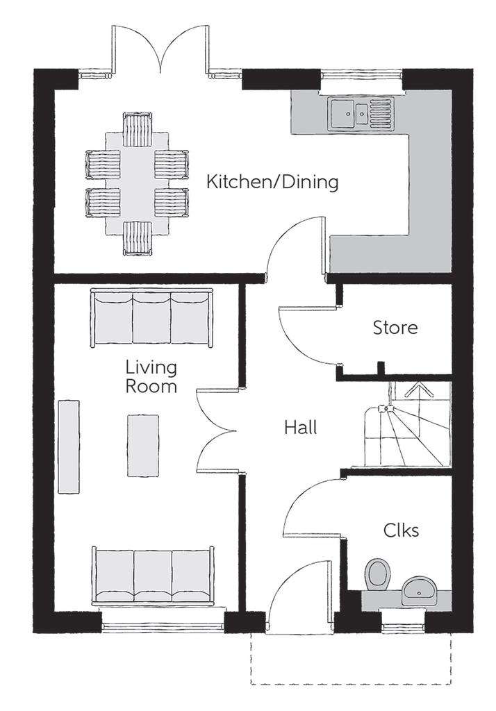 3 bedroom semi-detached house for sale - floorplan