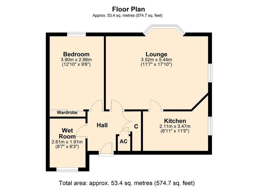 1 bedroom flat for sale - floorplan