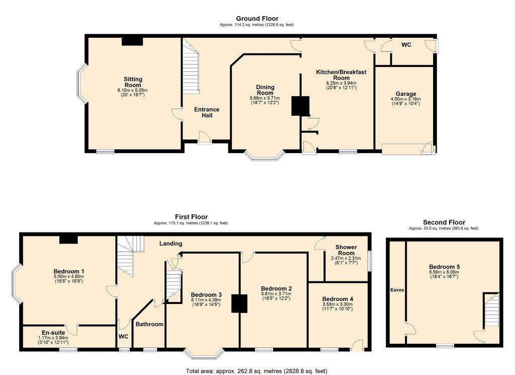 5 bedroom town house for sale - floorplan