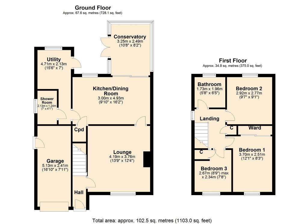 3 bedroom detached house for sale - floorplan