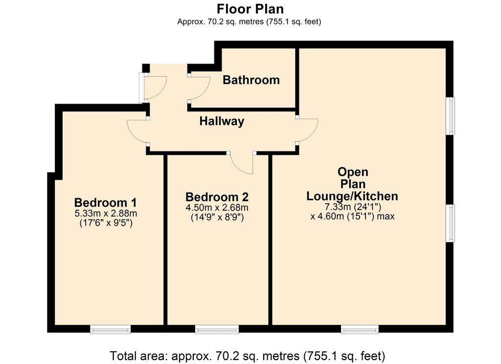 2 bedroom flat for sale - floorplan