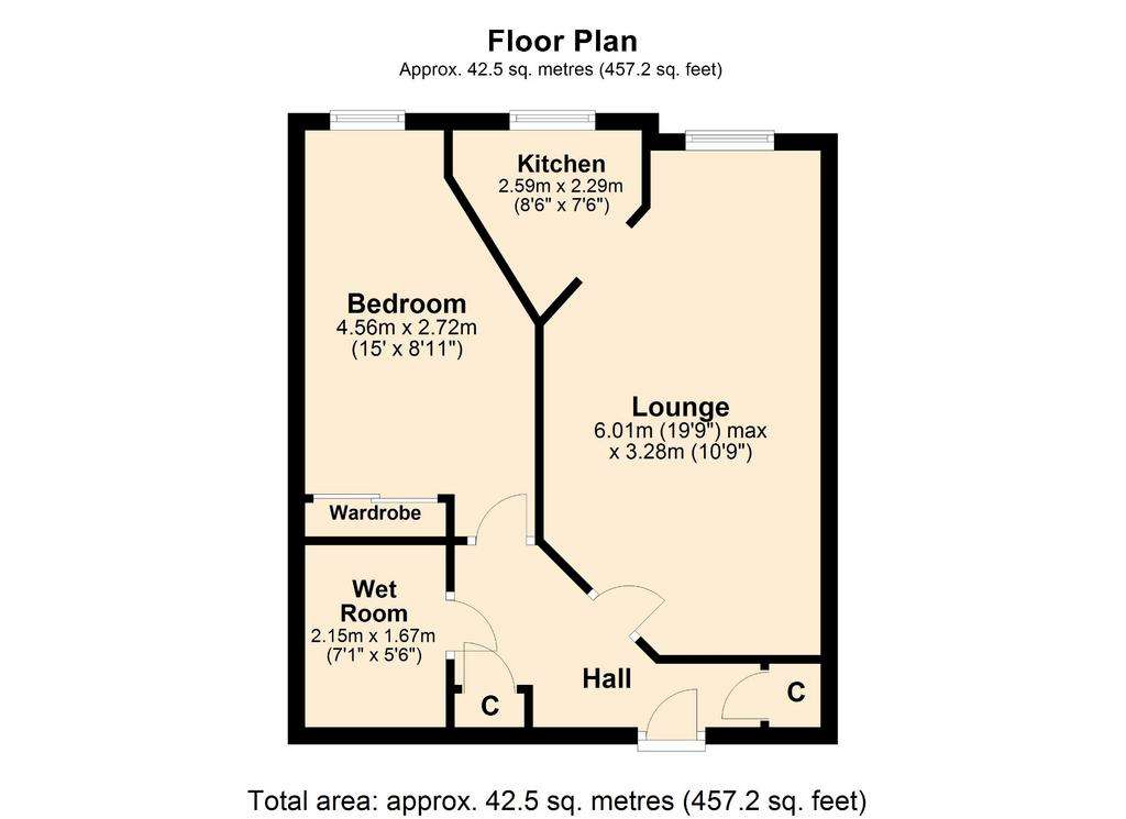 1 bedroom flat for sale - floorplan