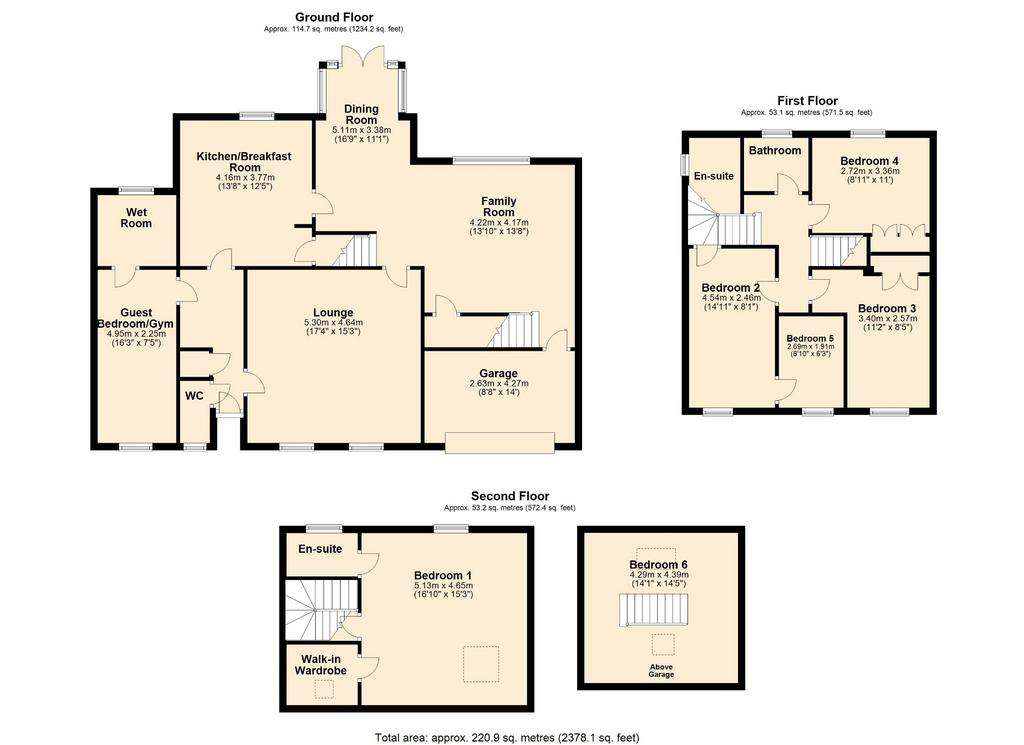 6 bedroom detached house for sale - floorplan