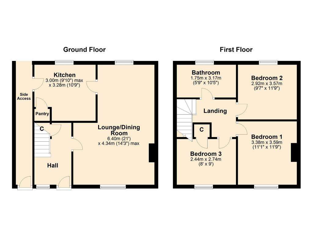 3 bedroom terraced house for sale - floorplan