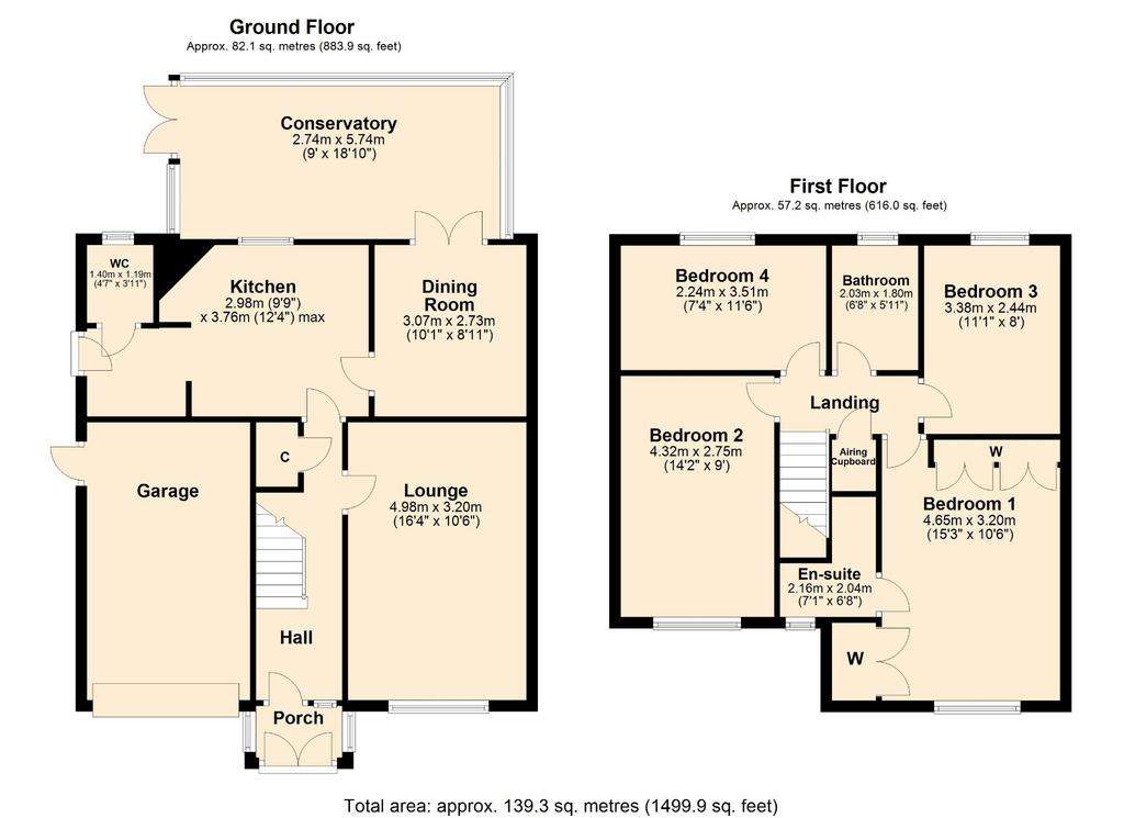 4 bedroom detached house to rent - floorplan