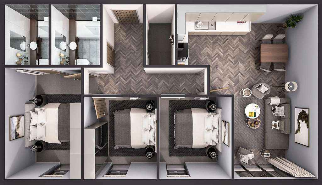 3 bedroom flat for sale - floorplan