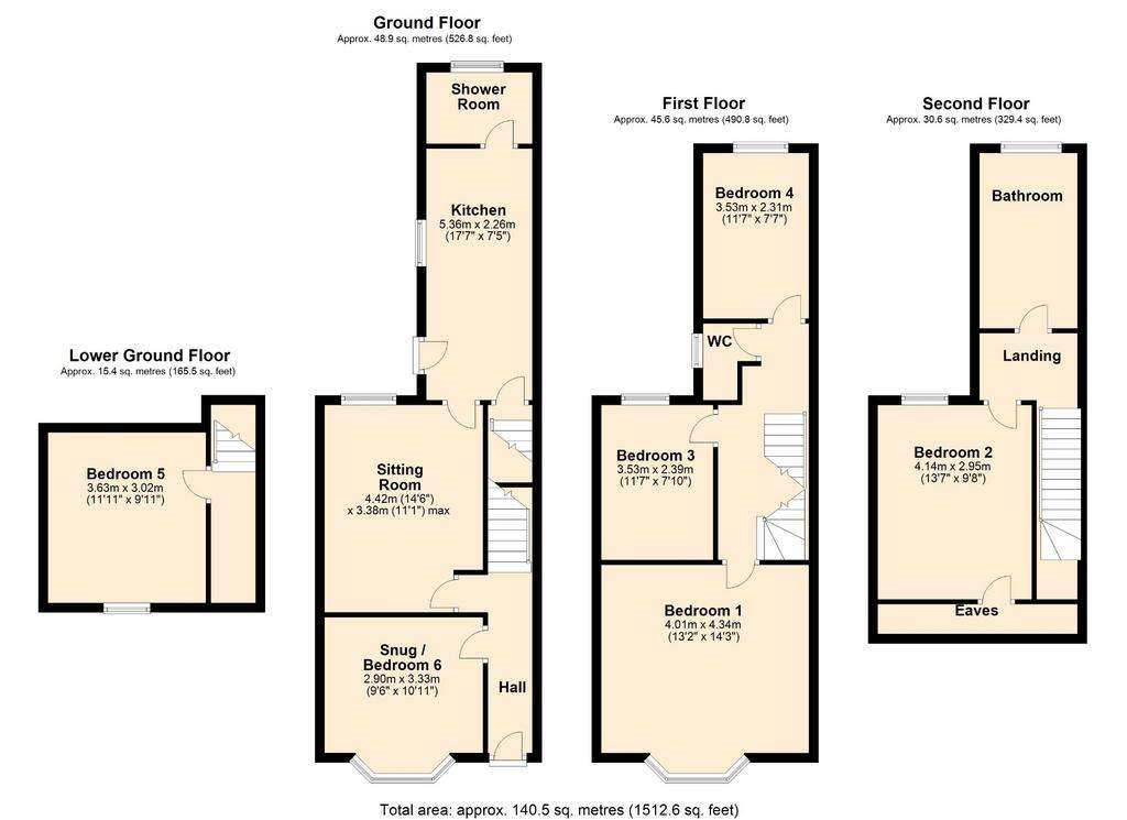 5 bedroom terraced house for sale - floorplan