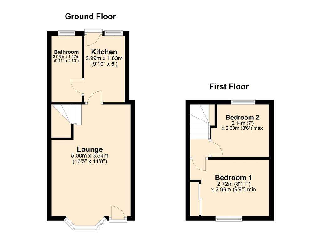 2 bedroom cottage for sale - floorplan