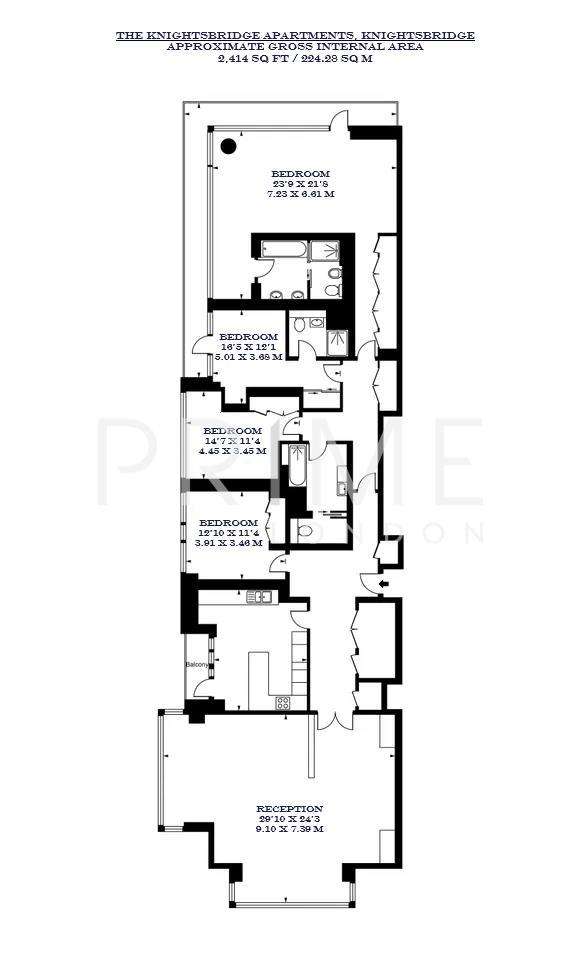 4 bedroom flat to rent - floorplan