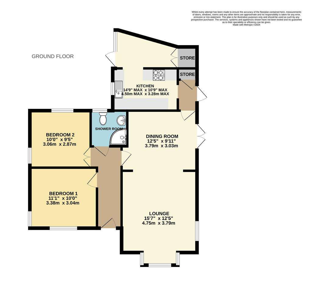 2 bedroom bungalow for sale - floorplan