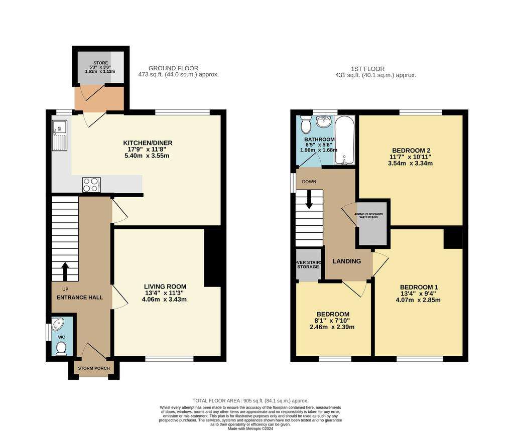 3 bedroom semi-detached house for sale - floorplan